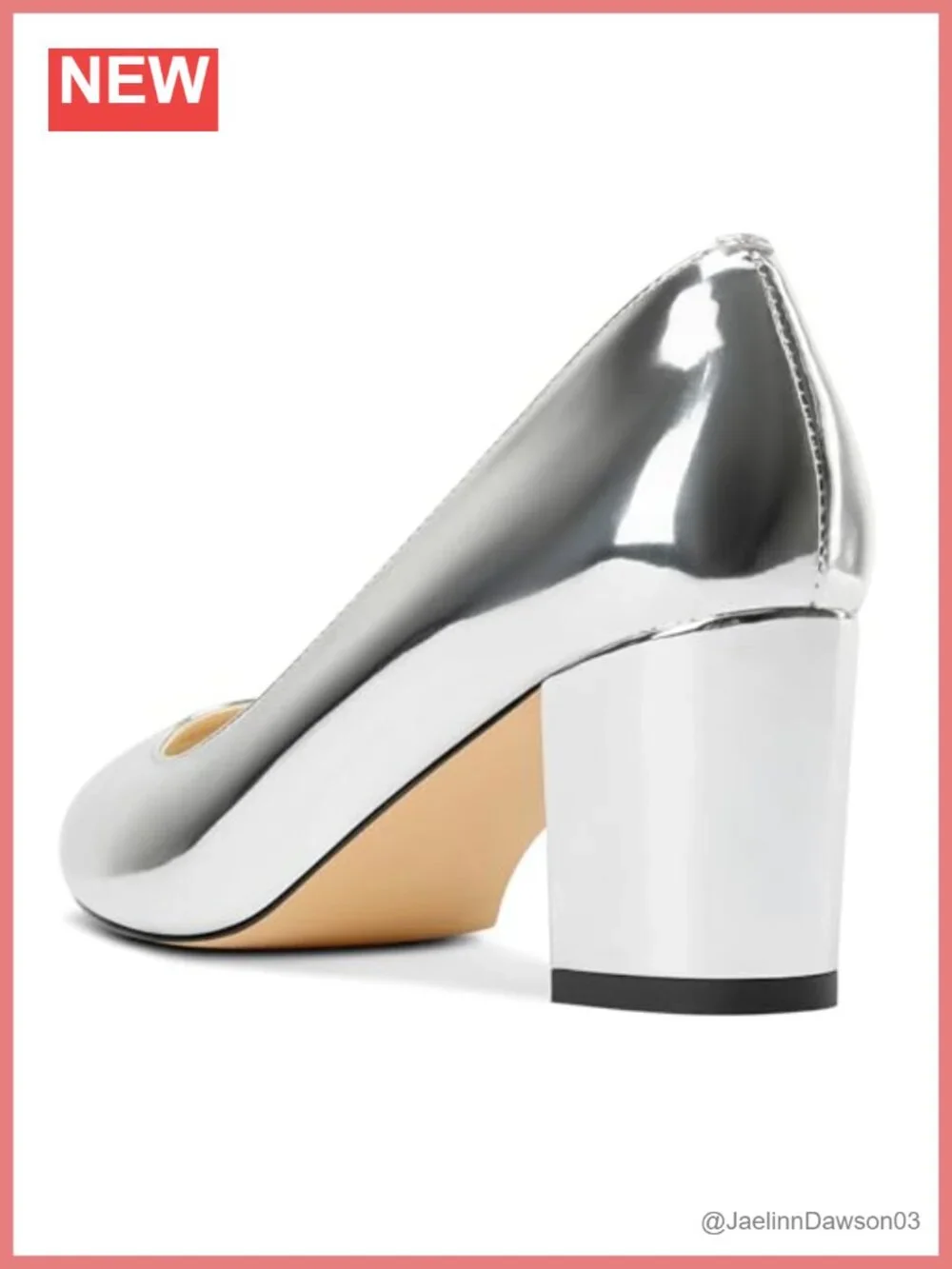 Women's Patent Leather Pointed Toe Block Heel Pumps 2.4